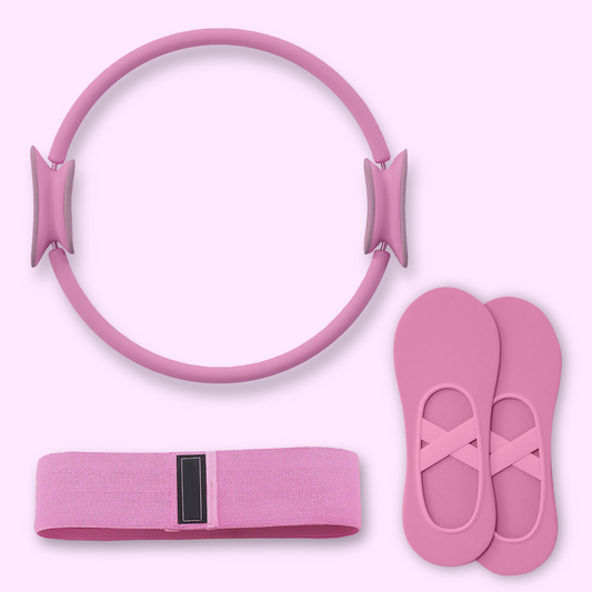 Pilates Kit (Pilates Ring, 3Pcs Pilates Socks, 3 Pcs Resistance Bands)